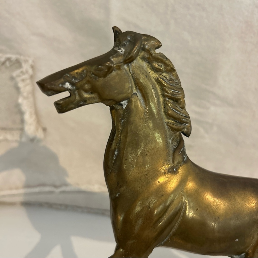 Vintage Solid Brass Horse Wild Pony Figurine - Picture 7 of 9